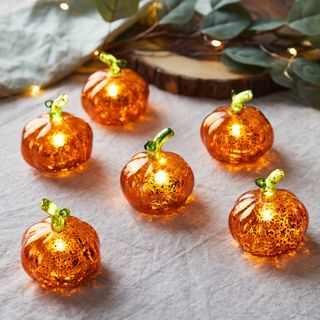 Mini LED glass pumpkins