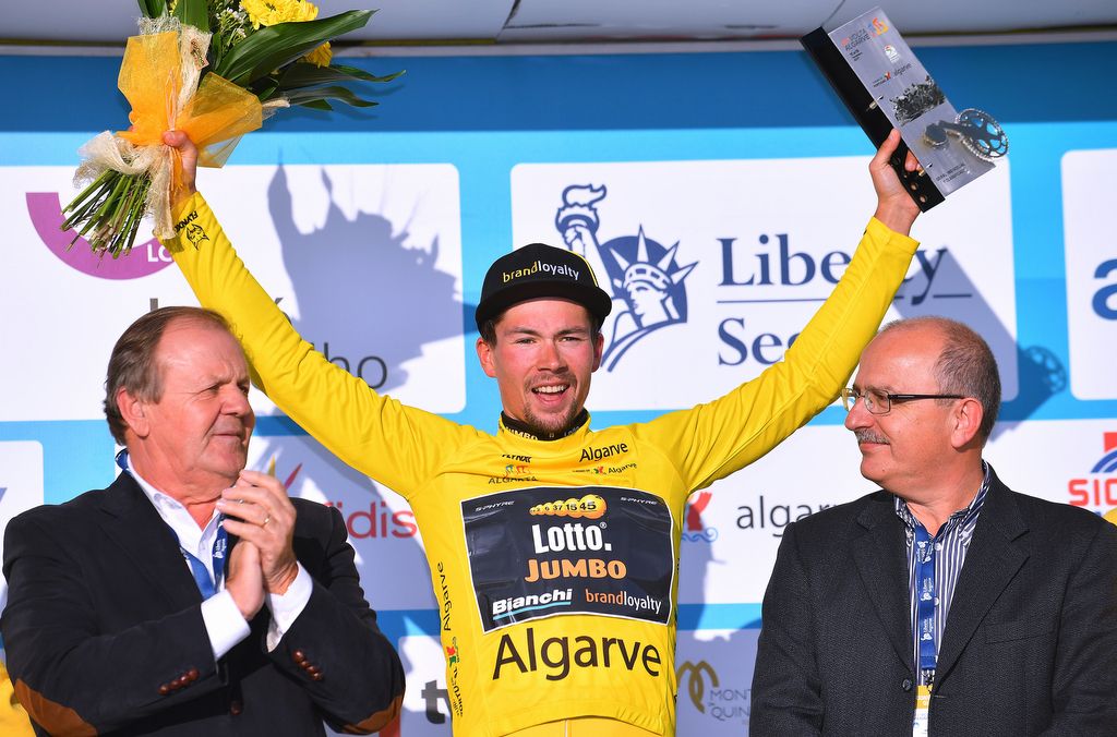 Primoz Roglic (LottoNL-Jumbo) on the final podium