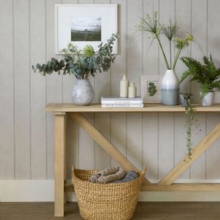 room with wooden flooring and plants