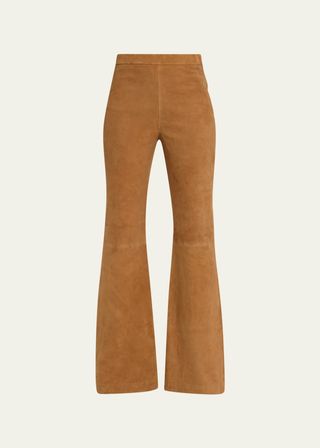 Joelle High-Rise Suede Flare Pants