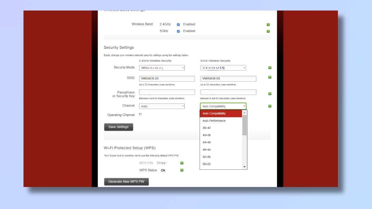 Screenshot showing how to increase Wi-Fi signal strength - how to manually change Wi-Fi channel