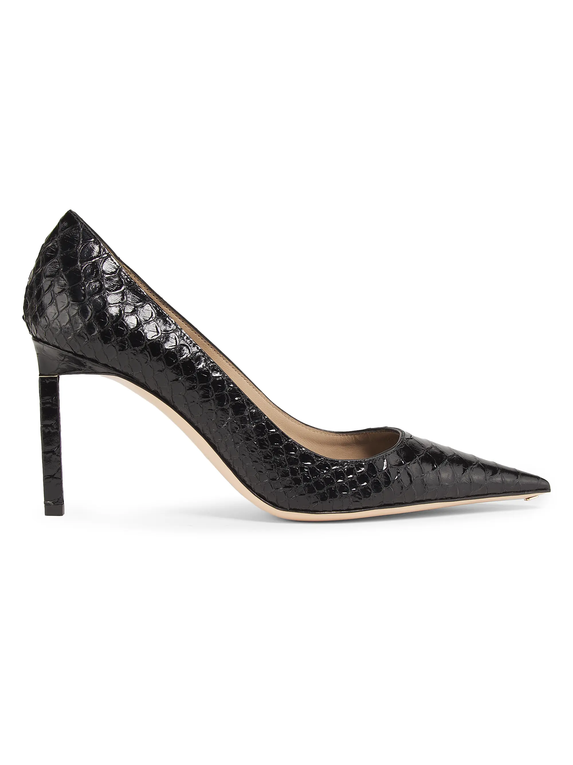 85mm Python-Embossed Stiletto Pumps