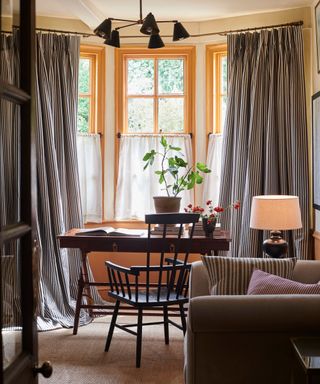 Full length striped curtains by Tori Murphy in a bag window