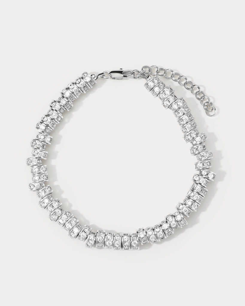 The Rio Rhinestone Anklet- Silver