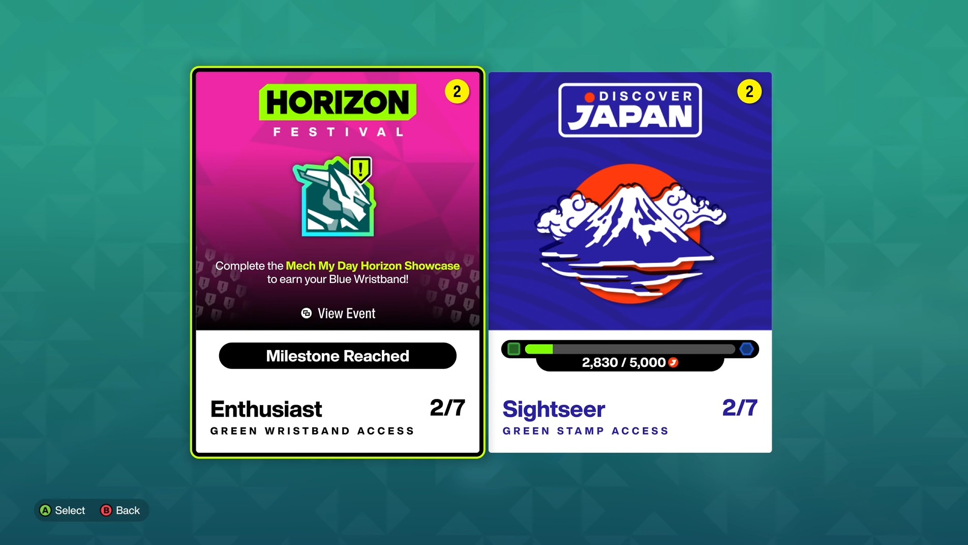 A screenshot of the two collection journals in Forza Horizon 6.