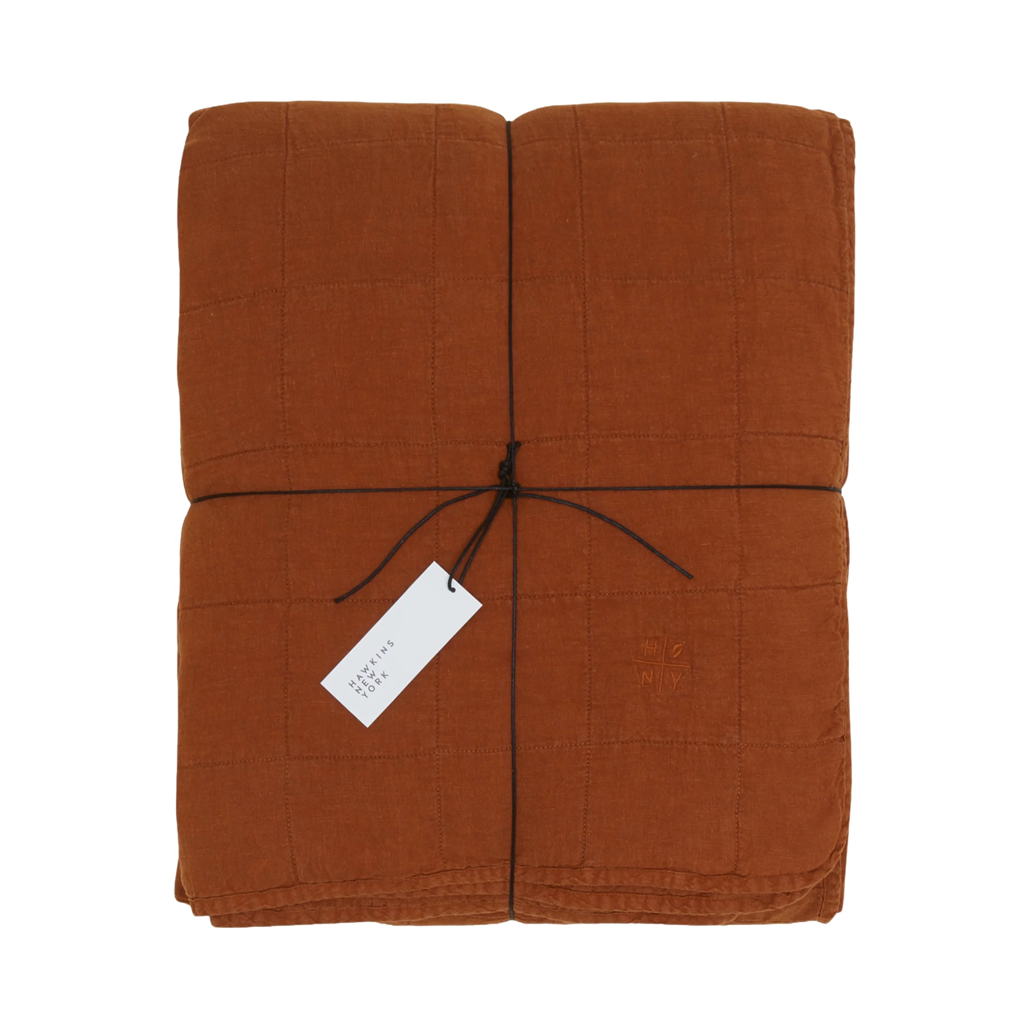 Lulu and Georgia Terracotta linen quilt