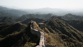 Runners on the Great Wall of China during the Golden Trail World Series