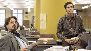 (L-R) Robert Downey Jr. as Paul Avery and Jake Gyllenhaal as Robert Graysmith in "Zodiac"
