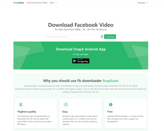 SnapSave video downloader for Facebook