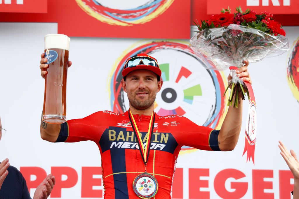 Colbrelli enjoys the spoils of victory