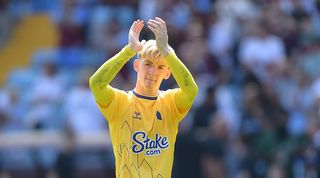 Newcastle United new boy Anthony Gordon in action for Everton away to Aston Villa earlier on this season