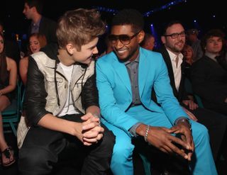 Justin Bieber and Usher in 2012.