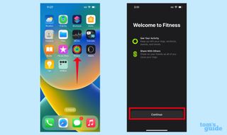 launch ios 16 fitness app to set up fitness