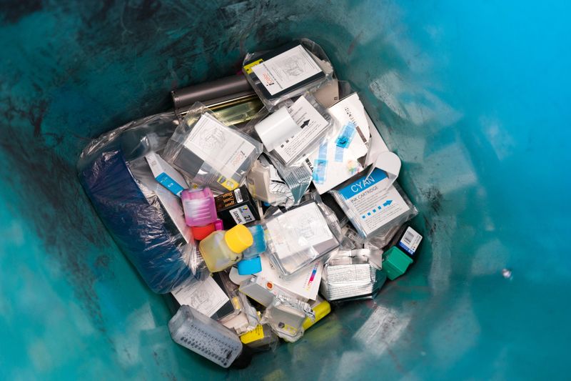Printer cartridges in the trash