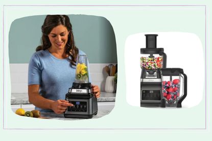 A collage featuring the NINJA 3-IN-1 FOOD PROCESSOR, the best premium baby food maker