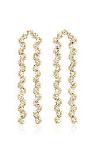 Edessa 18k Yellow Gold Diamond Arc Drop Earrings