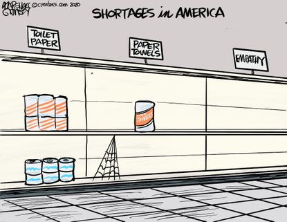 Editorial Cartoon U.S. America shortages empathy protests