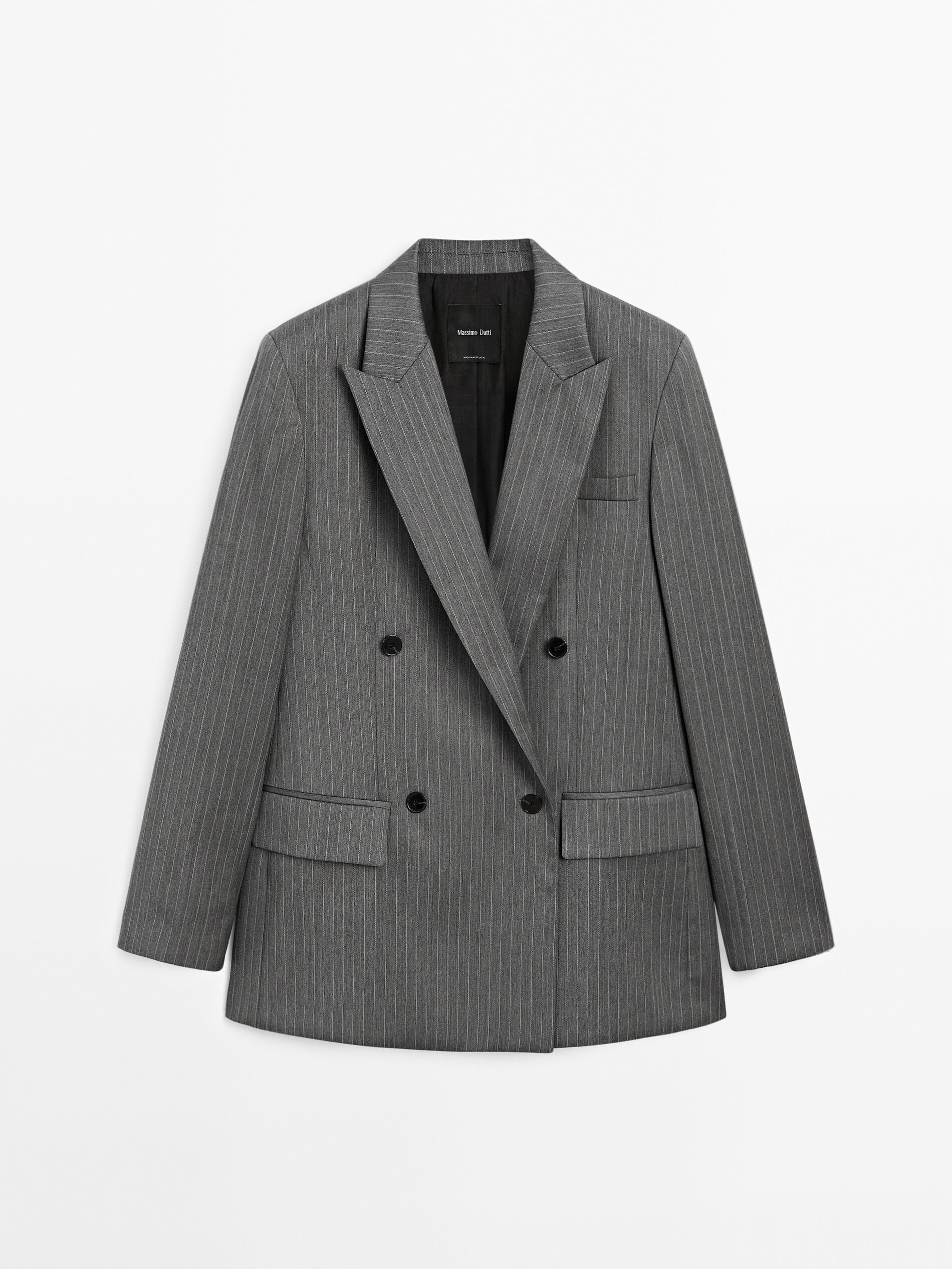 Pinstripe Wool Blazer