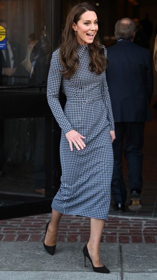 Kate Middleton in checked dress