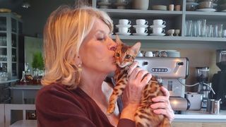Martha Stewart with one of her new Bengal kittens
