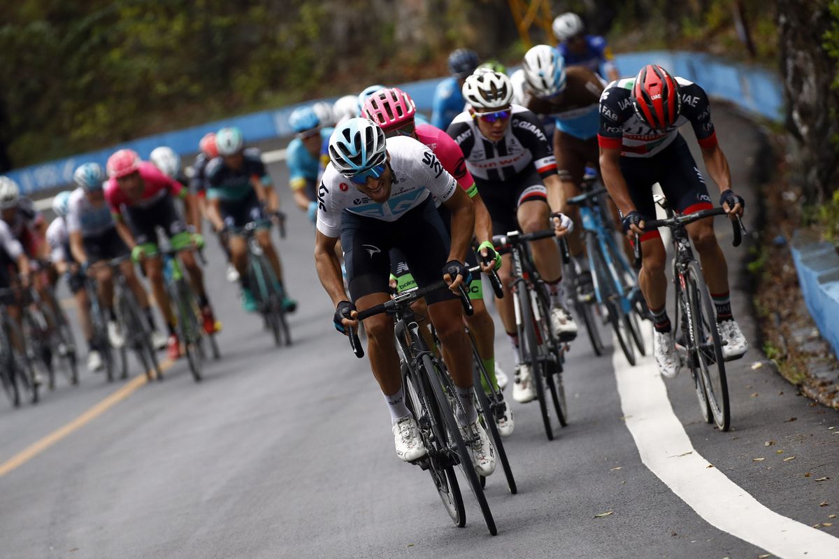 Gianni Moscon (Team Sky) attacks hard