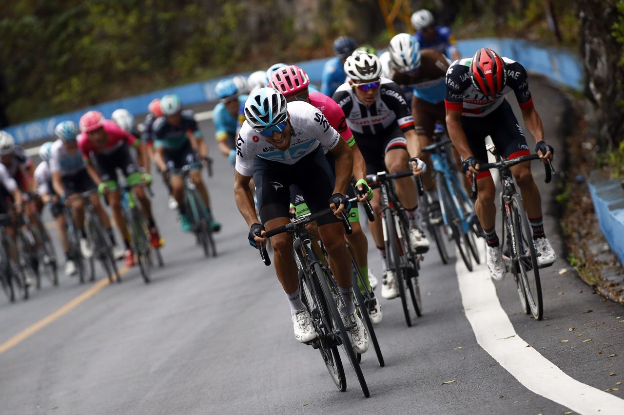 Gianni Moscon (Team Sky) attacks hard
