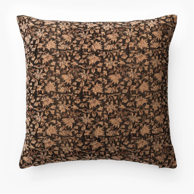 dark floral square cushion