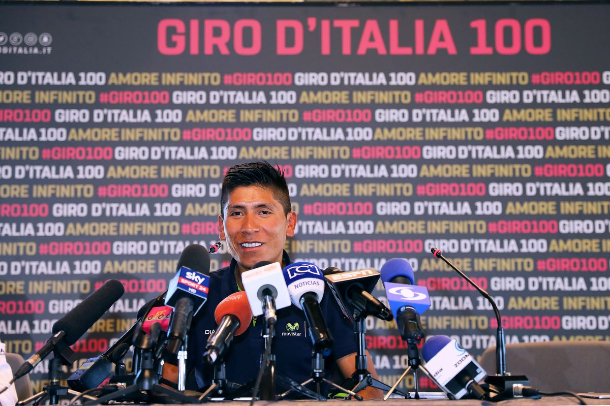 Nairo Quintana (Movistar) was all smiles ahead of the Giro