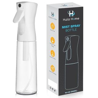 Hula Home Spray Bottle for Hair (10.1oz/300ml) - Continuous Empty Ultra Fine Plastic Water Mist Sprayer – for Hairstyling, Cleaning, Salons, Plants, Essential Oil Scents & More - White