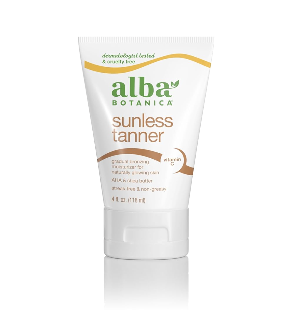 Alba Botanica, Alba Botanica Sunless Tanner, Gradual Bronzing Moisturizer, With Vitamin C and Shea Butter, 4 Oz (packaging May Vary)