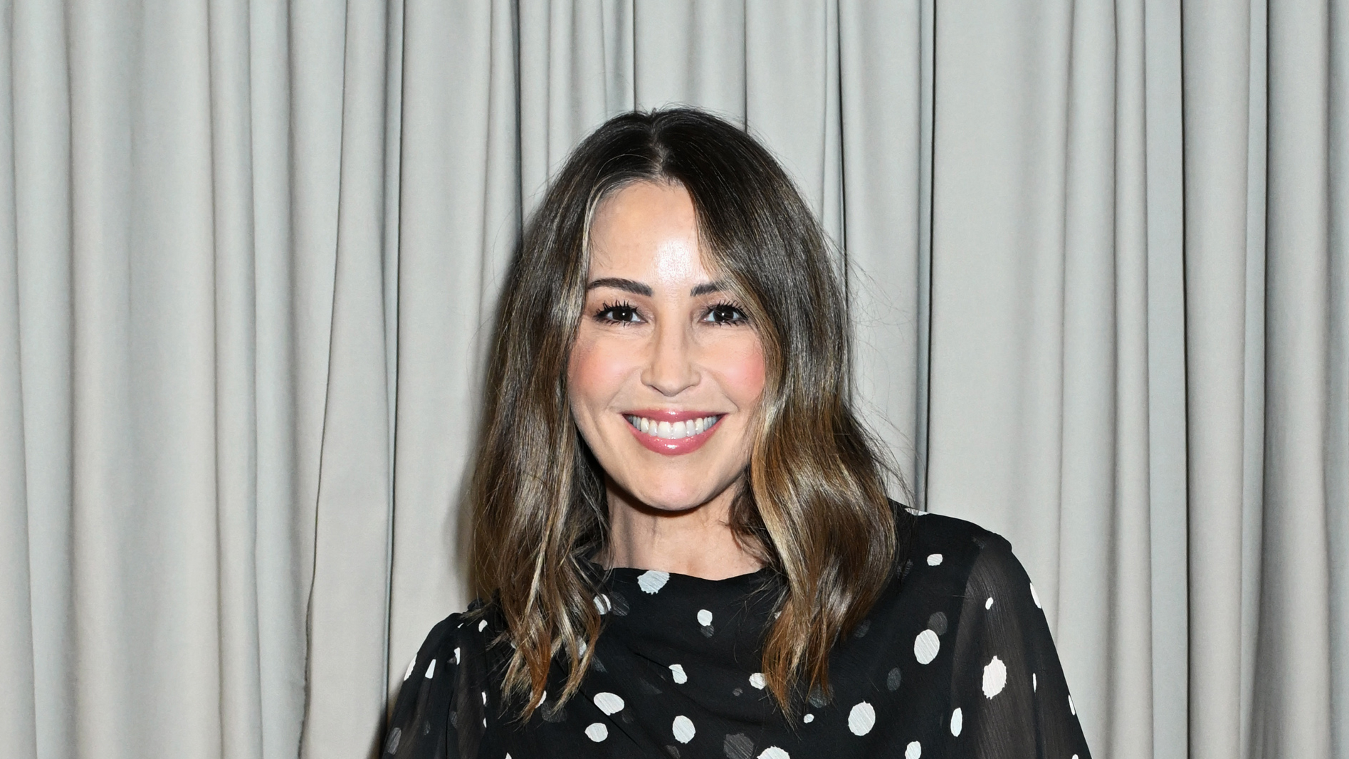 Rachel Stevens wearing a polka dot top