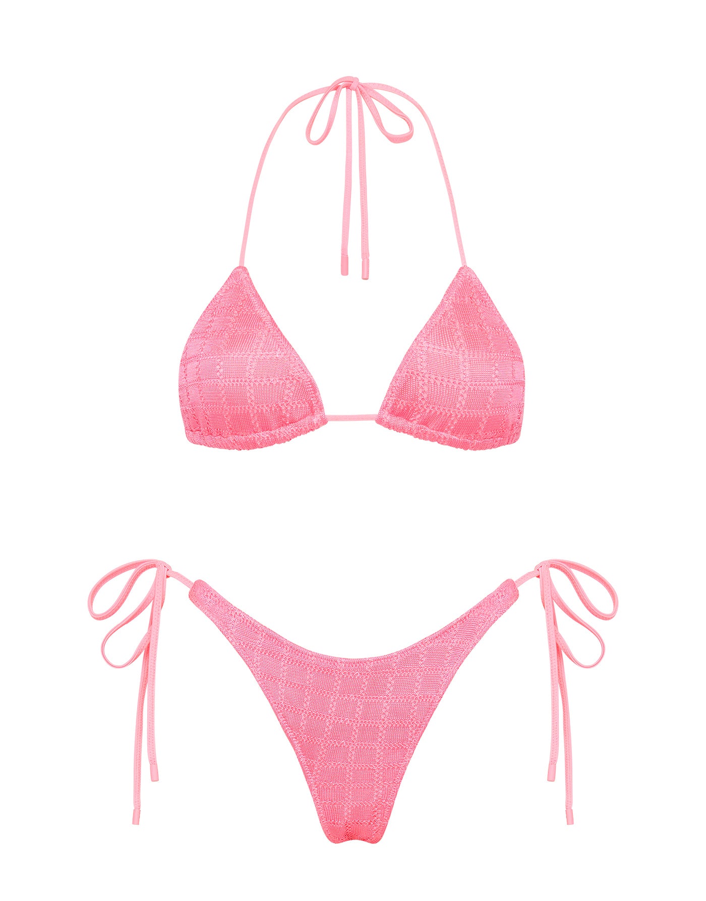 Vinca - Hans Pink Crochet Triangle Bikini Set | Triangl