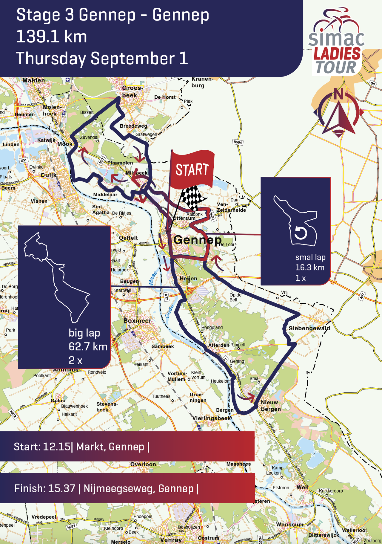 Simac Ladies Tour 2022 - Maps