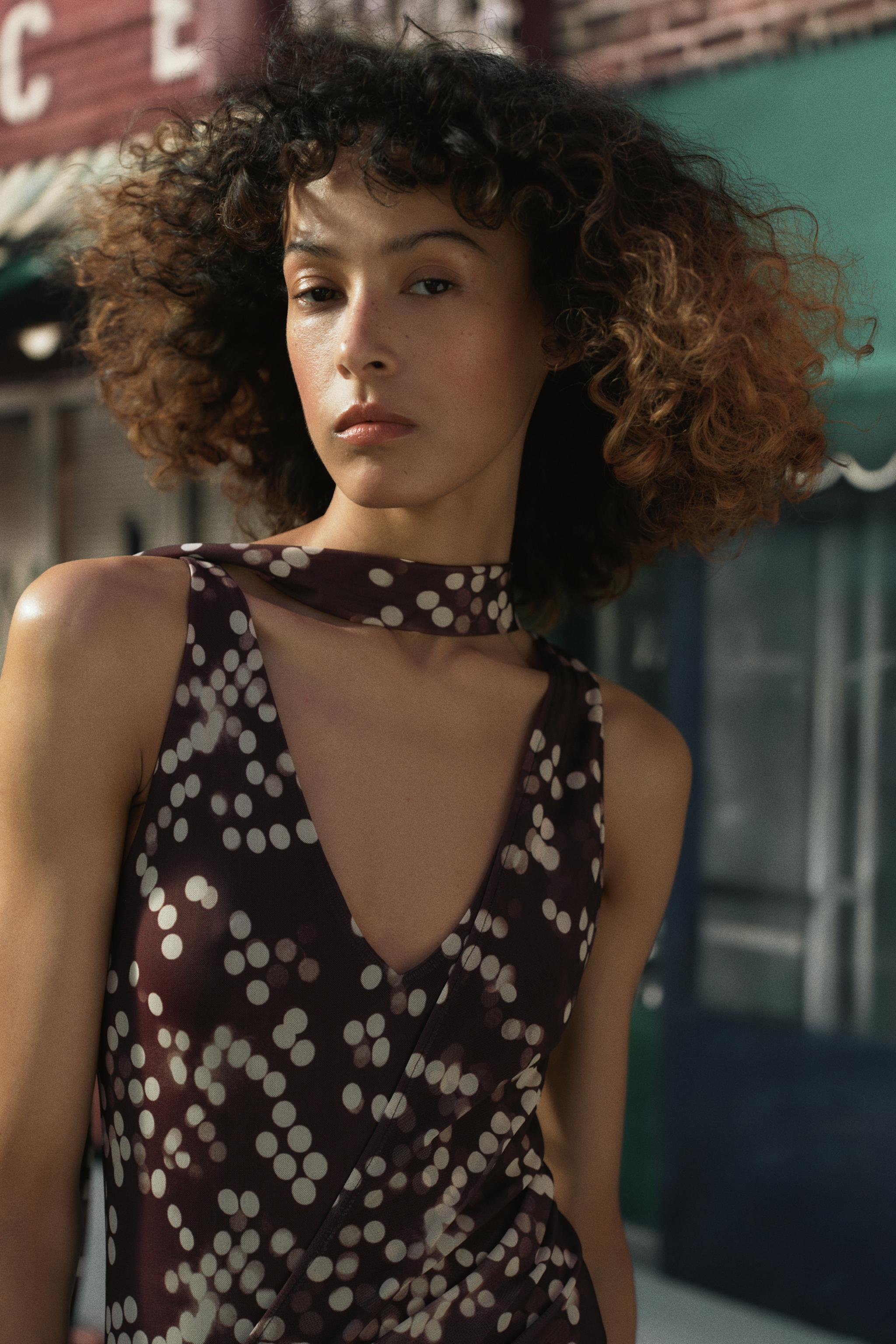Long Tulle Polka Dot Dress