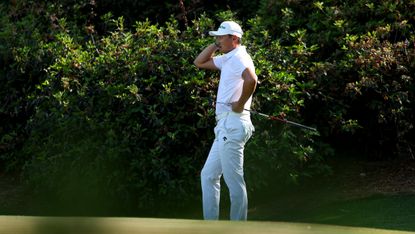 Haotong Li has a nightmare on the 13th hole at the Masters