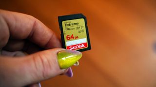 Sandisk SD card in fingers