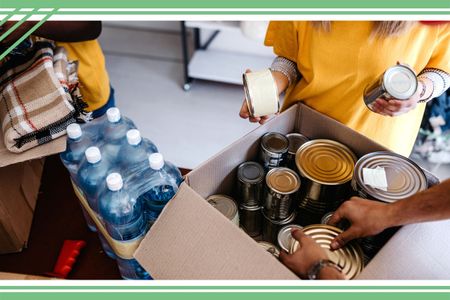 People donating to a food bank