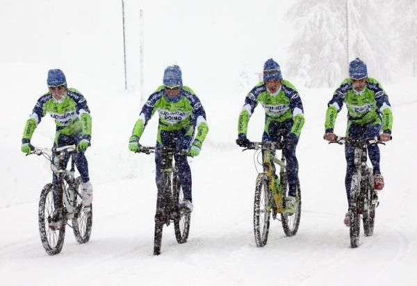 Franco Pellizotti, Ivan Basso, Roman Kreuziger and Vincenzo Nibali