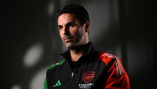 Arsenal manager Mikel Arteta attending a press conference before a UEFA Champions League Round of 16 first leg match in March 2025