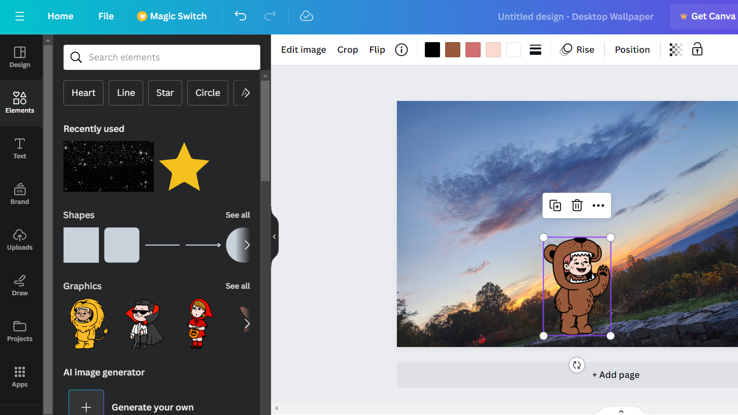 Canva editor