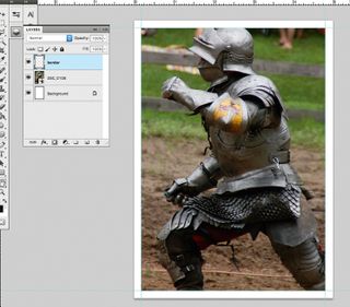 Screenshot of the knight photo in Photoshop