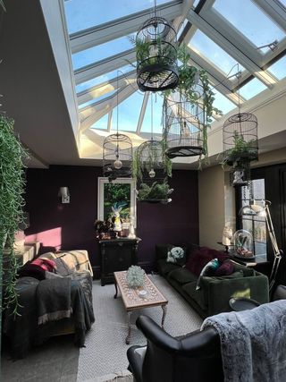 orangery ideas vintage eclectic living room with birdcage lamps and curios