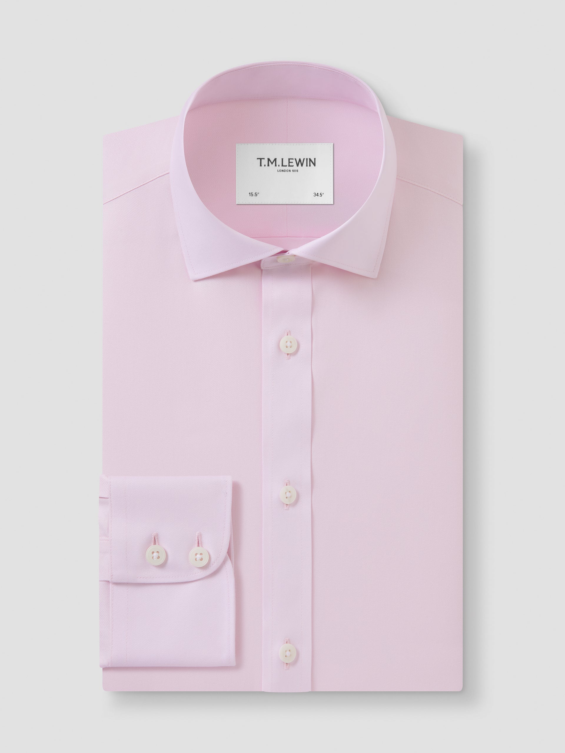 The Non-Iron Twill Shirt - Light Pink / Slim / Single / 14.5 / 33