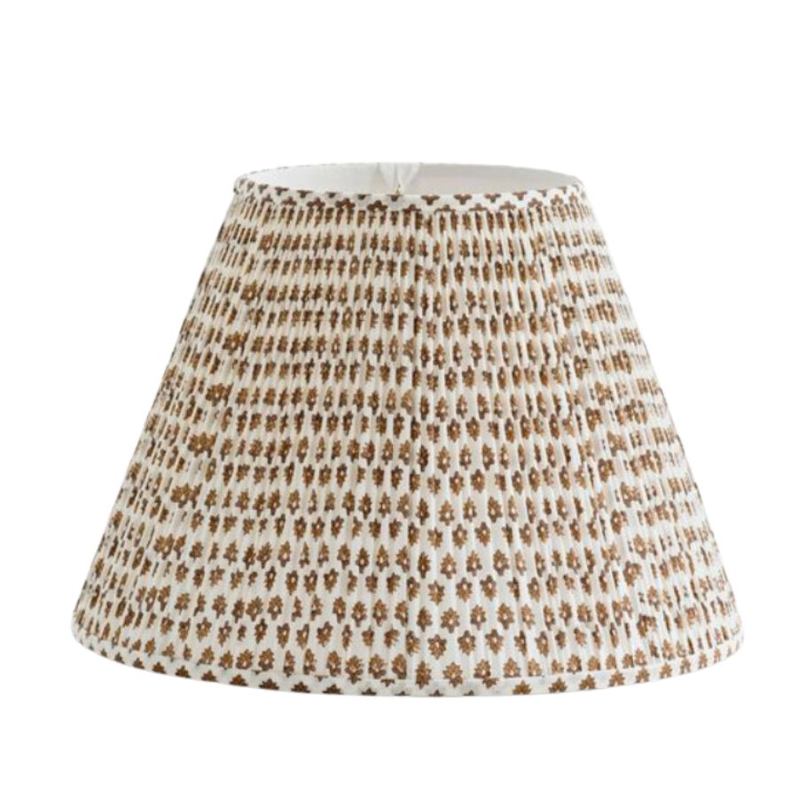 A textured, colored lampshade