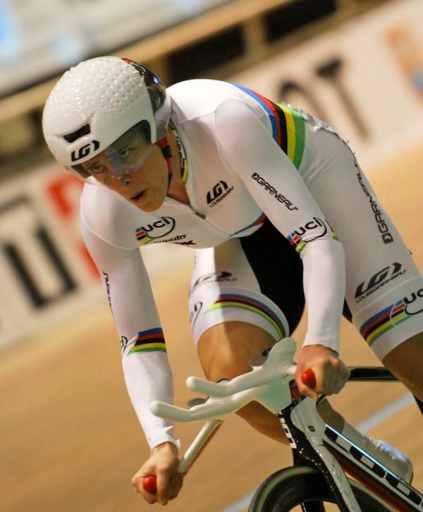 Tara Whitten, Omnium world champion, rides her 500