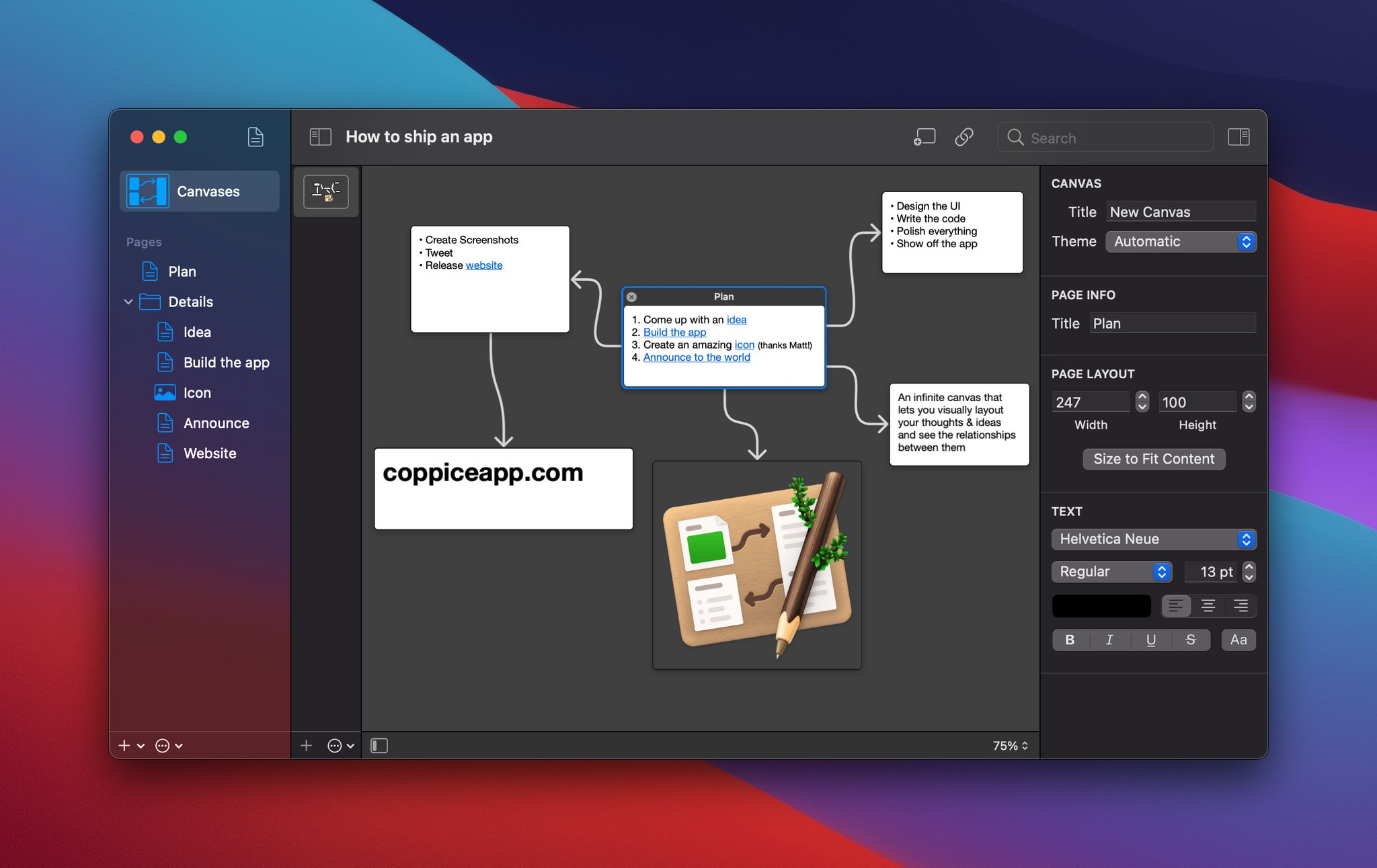 Coppice Big Sur Screenshot