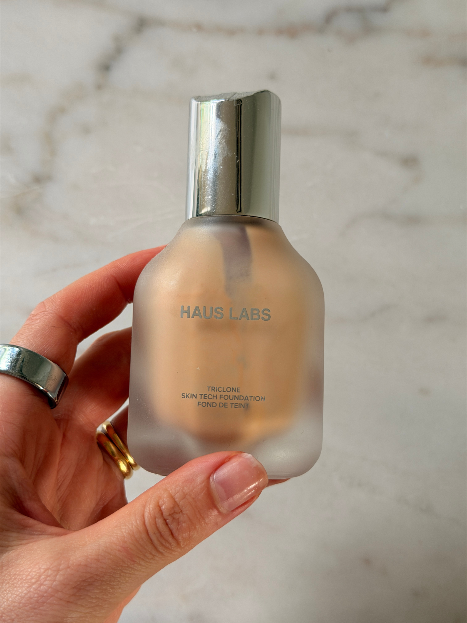 Grace Day holding the Haus Labs foundation