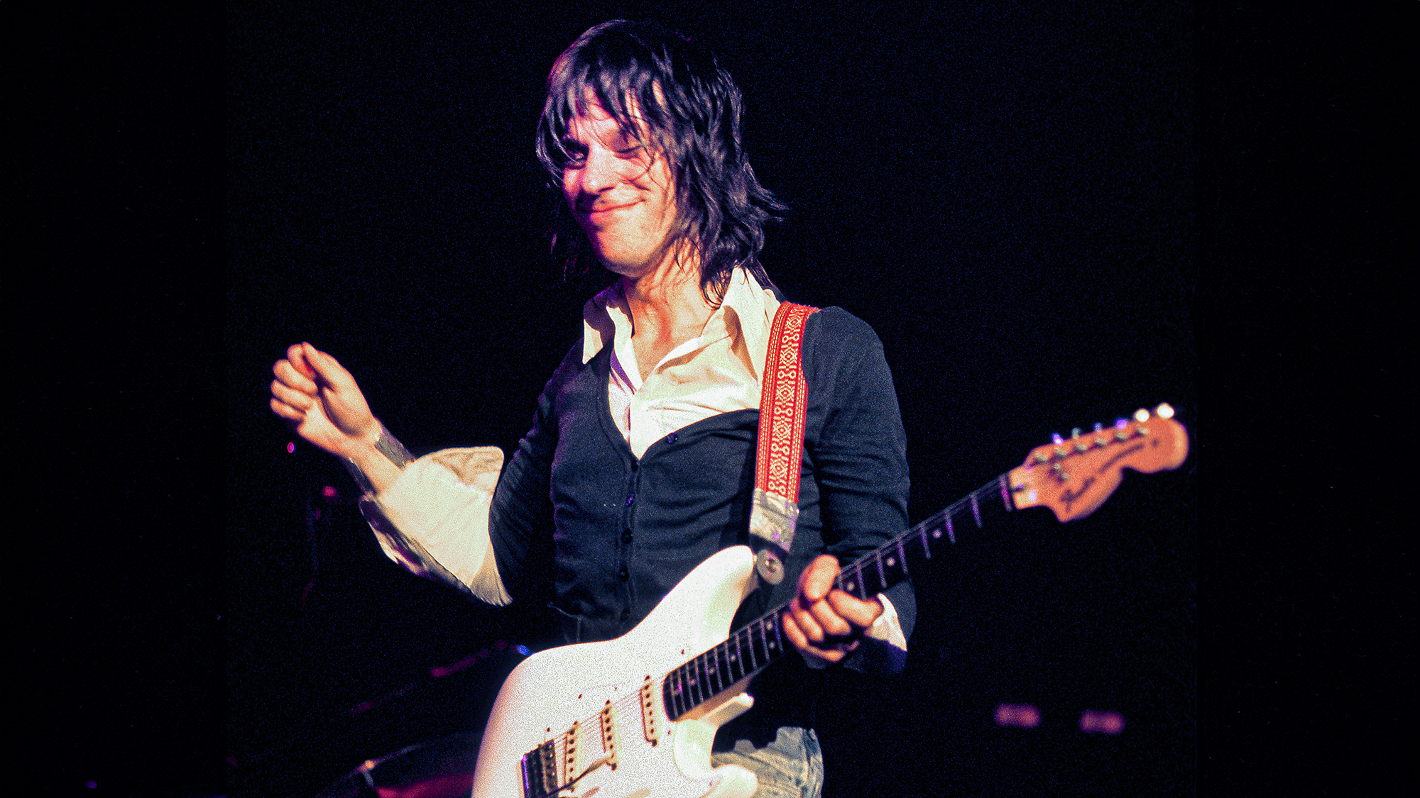 Jeff Beck performing​ with the Jan ⁣Hammer Group at the ‍Providence Civic‌ Center on October 7, 1976.