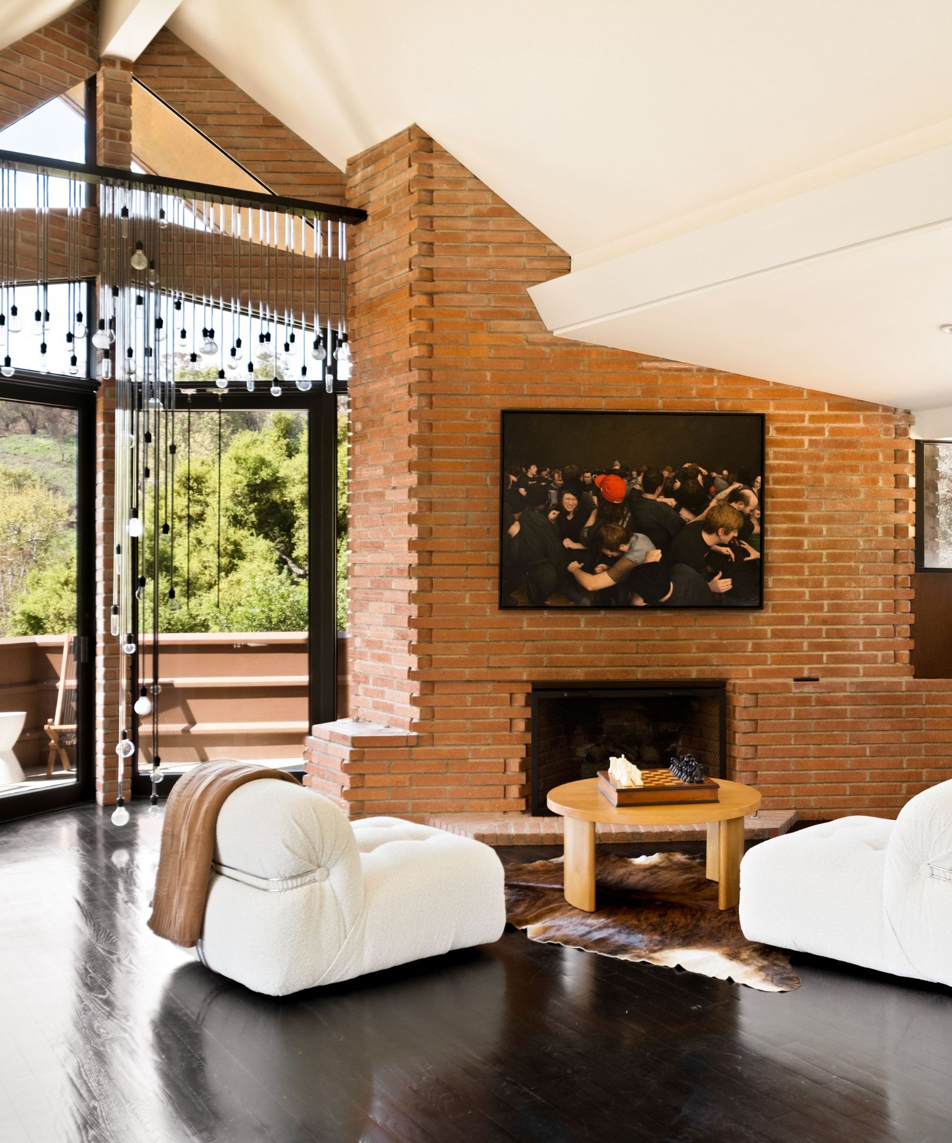 Diane Keaton's fireplace