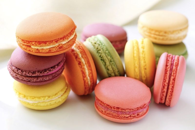 Colorful macaroon cookies.